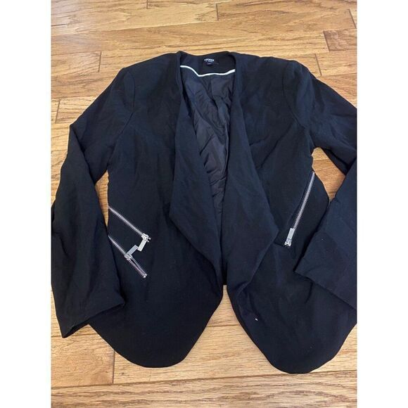Premise Studio Women's Black open Blazer With Zipper Pockets Size 12 - Picture 1 of 8